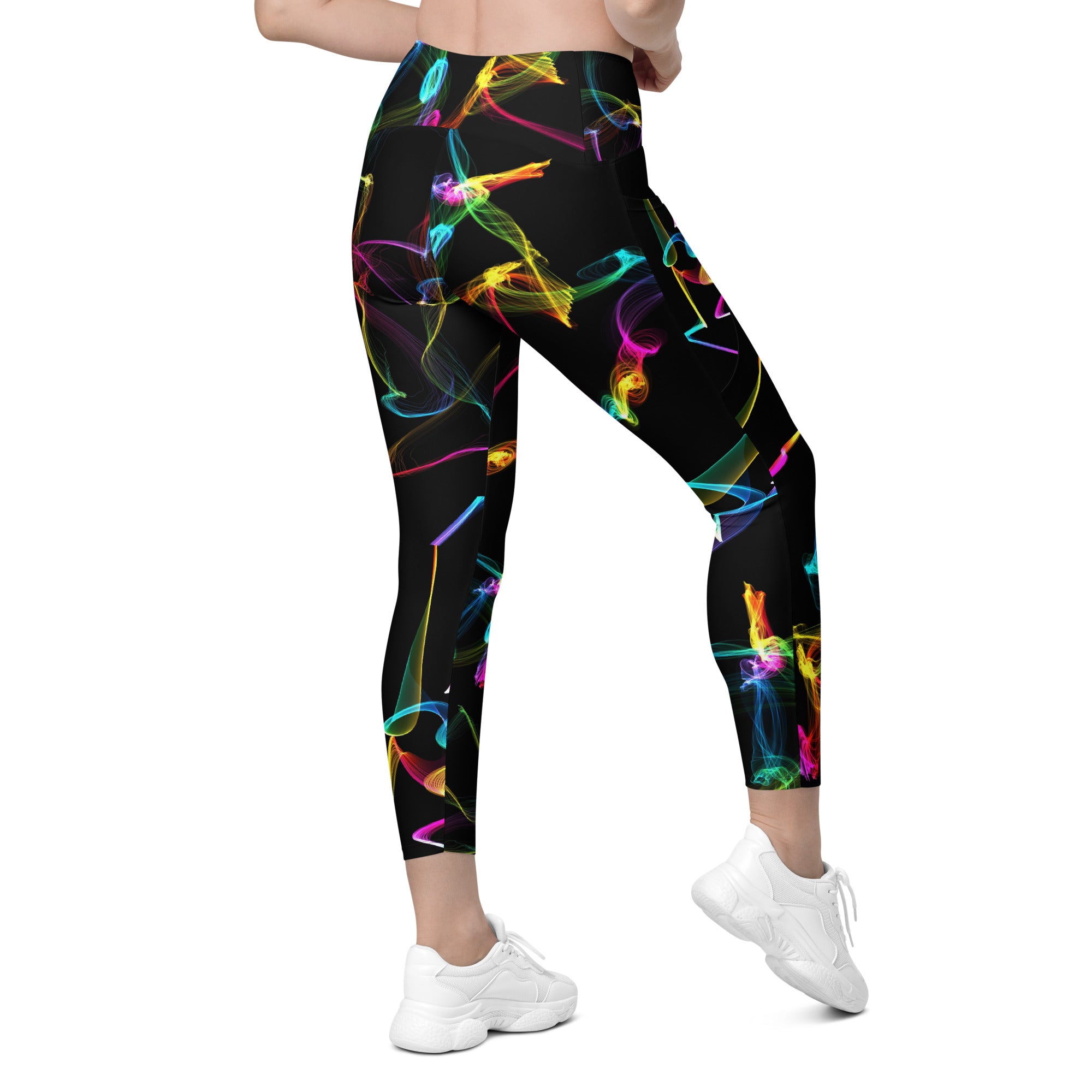 Black Gym Leggings with Pockets. Streetwear or Workout or Dance Leggings. Yoga Pants. WickedYo.